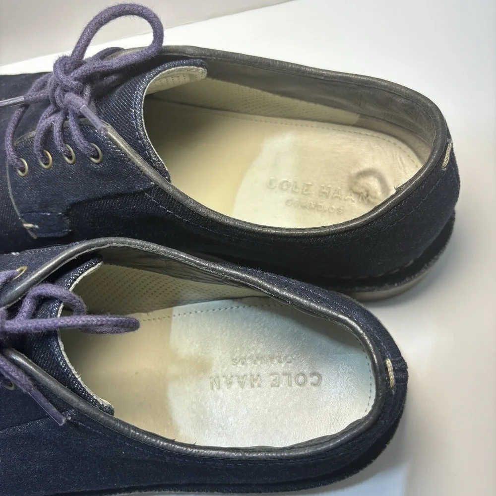 Cole Haan Grand OS Mens Oxfords Shoes Navy Blue Lace‎ Up Round Toe Low Top